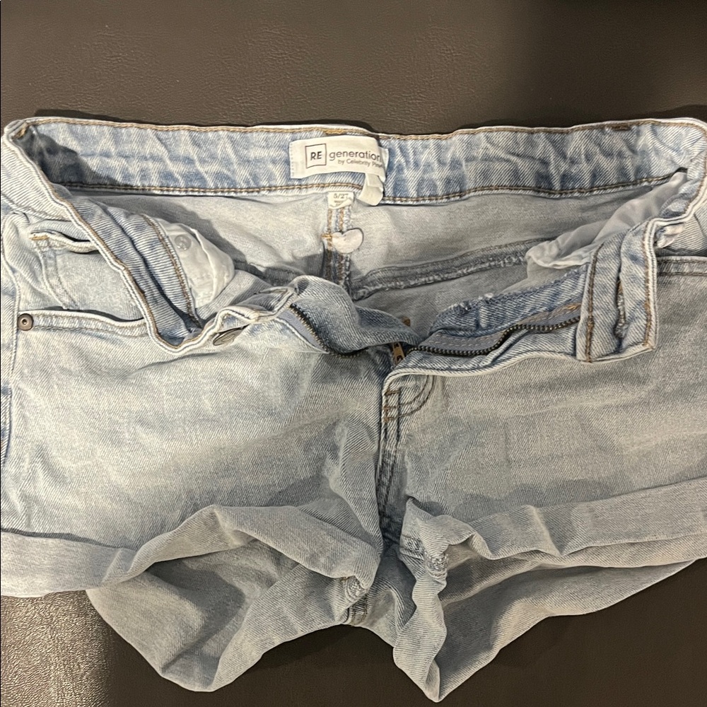 Celebrity Pink Light Blue Denim Shorts